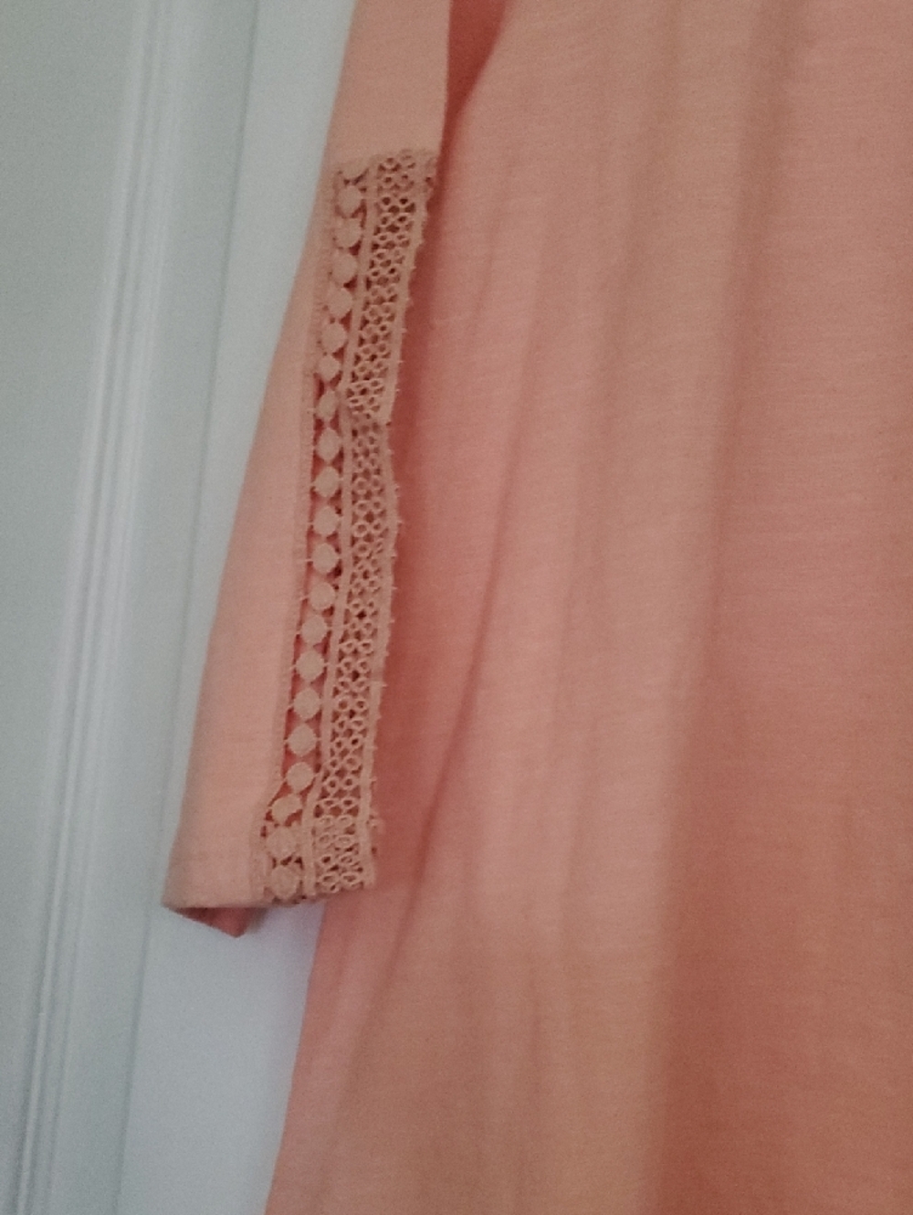 Simply Noelle Peach Crochet-Trim Henley Tunic - Picture 5 of 8
